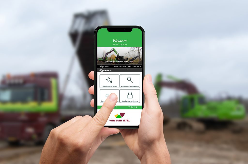 Grondstromenplatform op een telefoon weergeven.